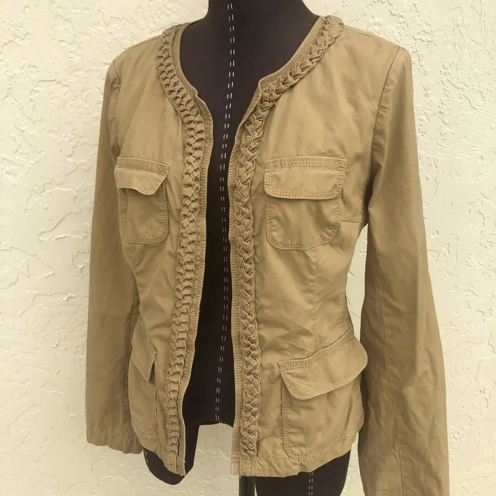 J. Crew khaki blazer chino broken in classic twill jacket women’s size 4